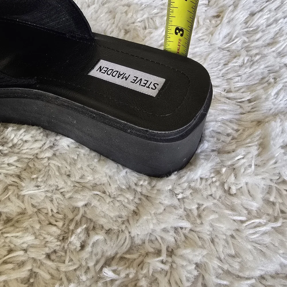 Steve Madden Black Women's Slide Sandals Size 7/8 Blacks Y2k 90s‎